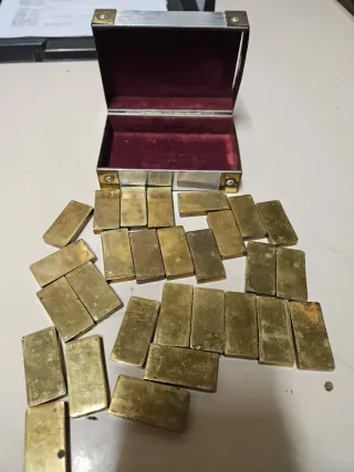 Juego Dominó Latón Antiguo