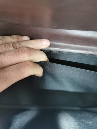 maletín marrón, polipiel   41x33x7 cm