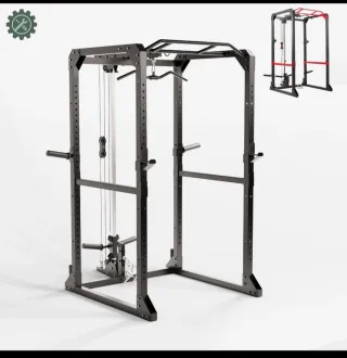 Rack Poleas Banco Barras Mancuernas Home gym.