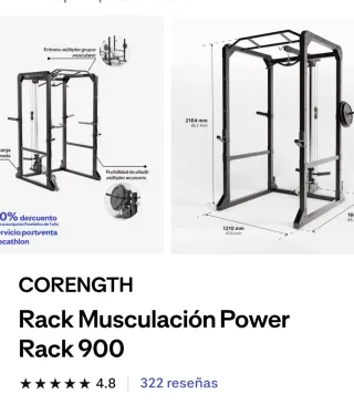 Rack Poleas Banco Barras Mancuernas Home gym.