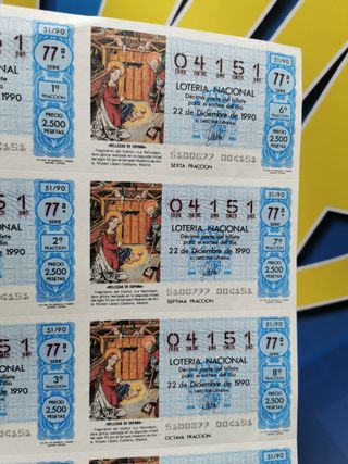 Coleccionismo, LOTERÍA 1990, 18 HOJAS