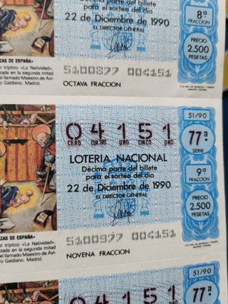 Coleccionismo, LOTERÍA 1990, 18 HOJAS