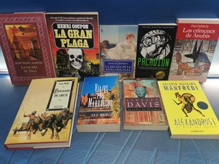 Novela histórica, 9 libros, Paladión, La gran plaga, Soldado de arete y mas