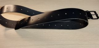 Cinturón de piel negro para hombre