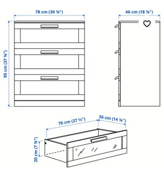 Cómoda Ikea Brimnes Blanca y cambiador bebe