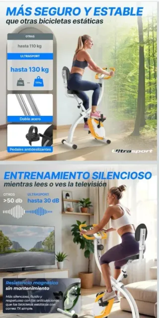 Bicicleta Estática Plegable para Casa