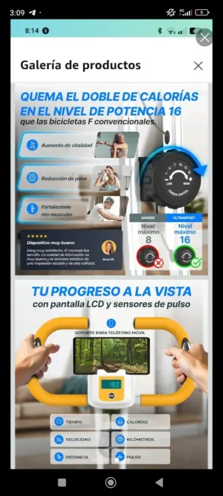 Bicicleta Estática Plegable para Casa