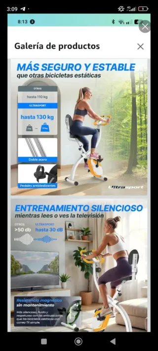 Bicicleta Estática Plegable para Casa