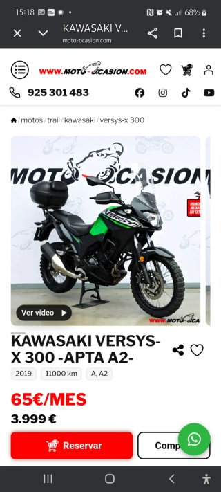 Kawasaki Versys 300 Trail Moto. A2