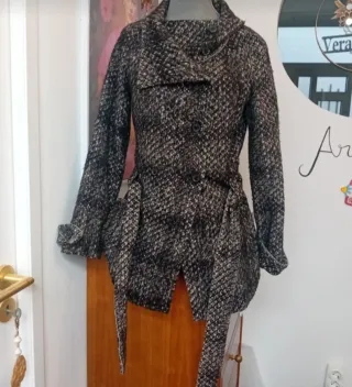 Casaco Zara Preto e Cinza