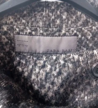 Casaco Zara Preto e Cinza