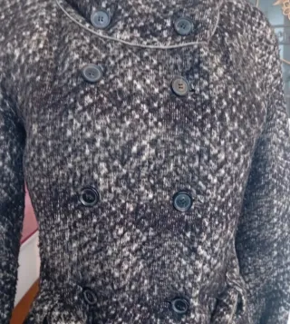 Casaco Zara Preto e Cinza