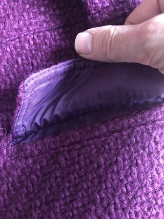 Abrigo largo morado mujer Cortefiel.