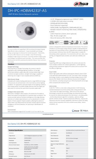 Cámara IP Dahua DH-IPC-HDBW4231FP-AS