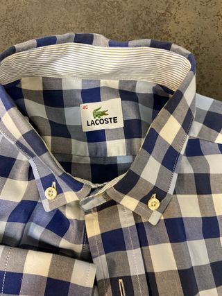 Camisa Lacoste Cuadros Azul y Blanco