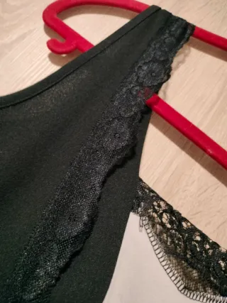 Vestido negro sexy encaje asimétrico