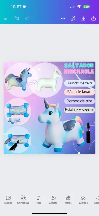 Unicornio Saltador Hinchable