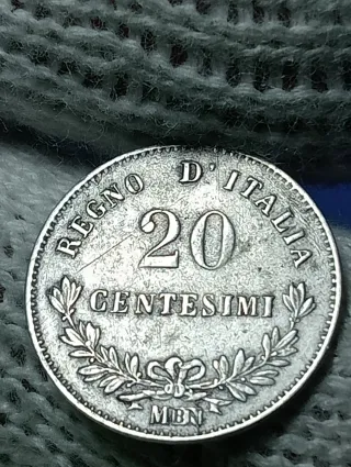 Moneta Regno d'Italia 20 Centesimi Argento