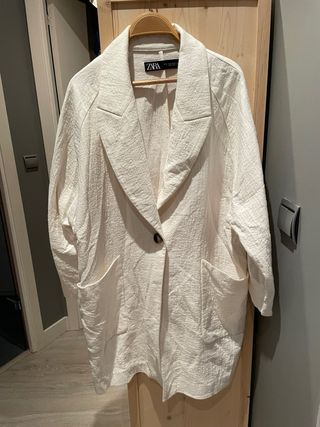 Abrigo Zara Algodón Blanco