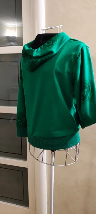 Felpa con cappuccio verde bimbo