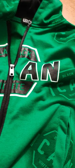 Felpa con cappuccio verde bimbo