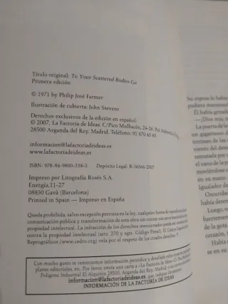 PHILIP JOSÉ FARMER. MUNDO DEL RÍO. CIENCIA FICCIÓN