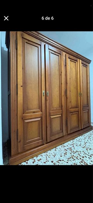 Armario madera 3 puertas y cajones