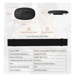 COOSPO H6 Banda Frecuencia Cardiaca Bluetooth 4.0
