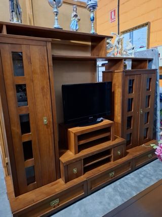 Sofá modular gris y marrón