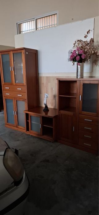 Sofá modular gris y marrón