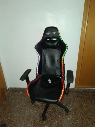 Silla Gaming Vinsetto Negra con Luces LED