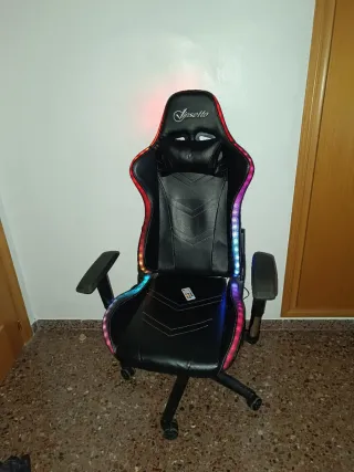 Silla Gaming Vinsetto Negra con Luces LED