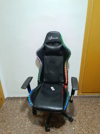 Silla Gaming Vinsetto Negra con Luces LED