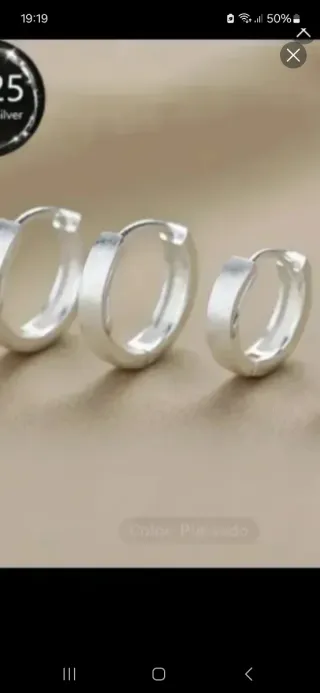 Pendientes Aro Plata Ley 925