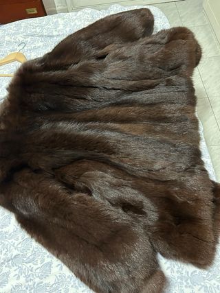 Abrigo de piel auténtico mujer marrón