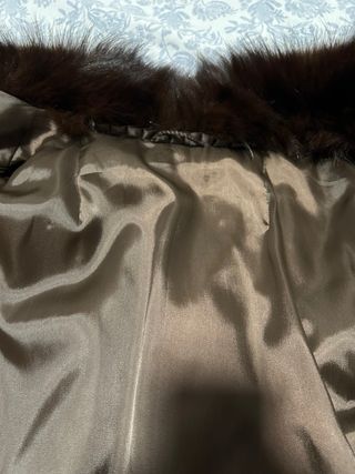 Abrigo de piel auténtico mujer marrón