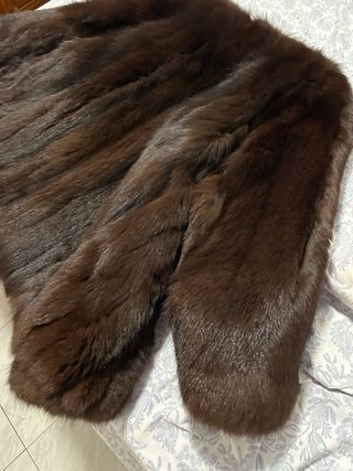 Abrigo de piel auténtico mujer marrón