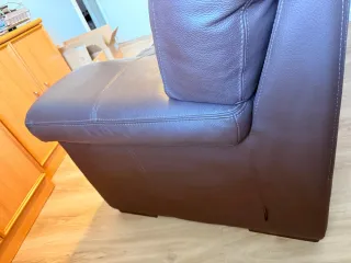 Sofá 2 plazas piel marrón