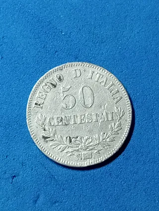 Moneta 50 Centesimi Regno d'Italia Argento