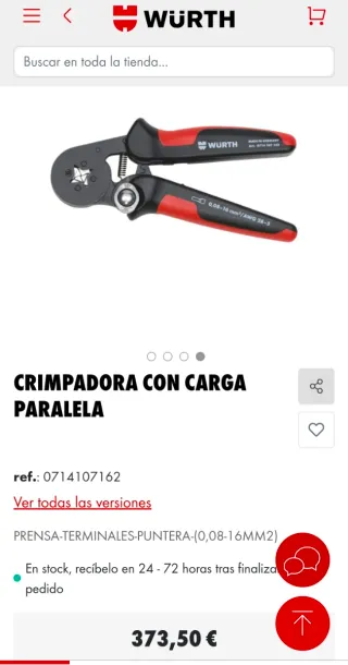Crimpadora Punteras Wurth