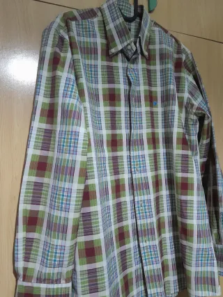 Camisa Caramelo Talla L Cuadros Multicolor