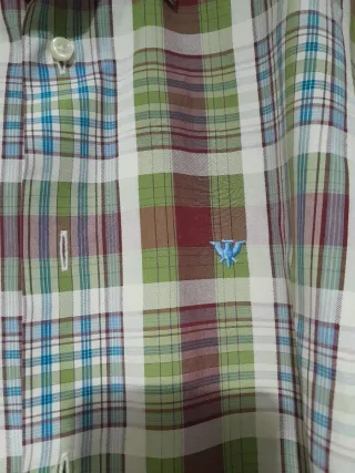 Camisa Caramelo Talla L Cuadros Multicolor