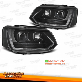 FAROS VW T5 GP 09-14 DRL NEGROS CON INTERMITENTE