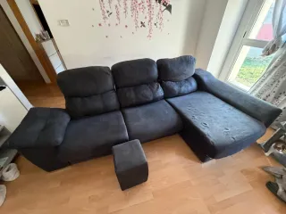 Sofá chaise longue negro automático