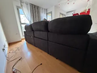 Sofá chaise longue negro automático