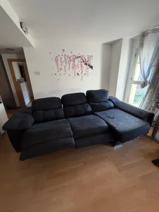 Sofá chaise longue negro automático