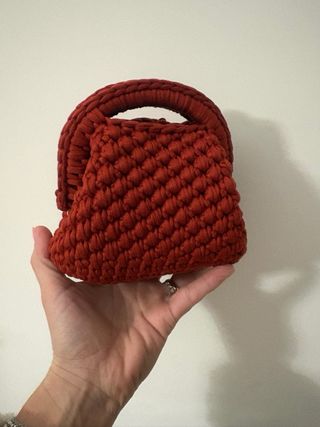 Clutch uncinetto arancione/rosso