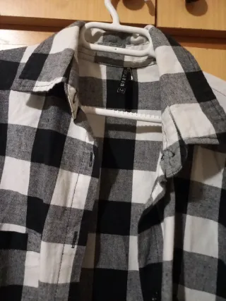 Camisa larga cuadros mujer