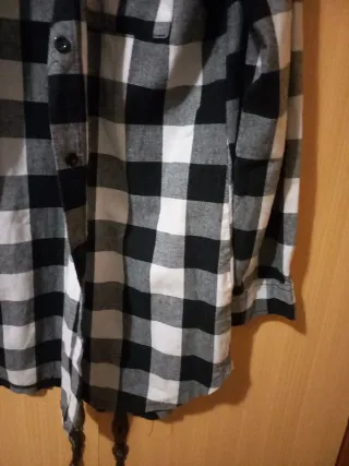 Camisa larga cuadros mujer