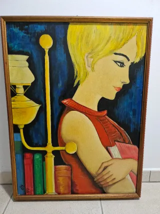 Dipinto Donna Olio su Tela del 1983